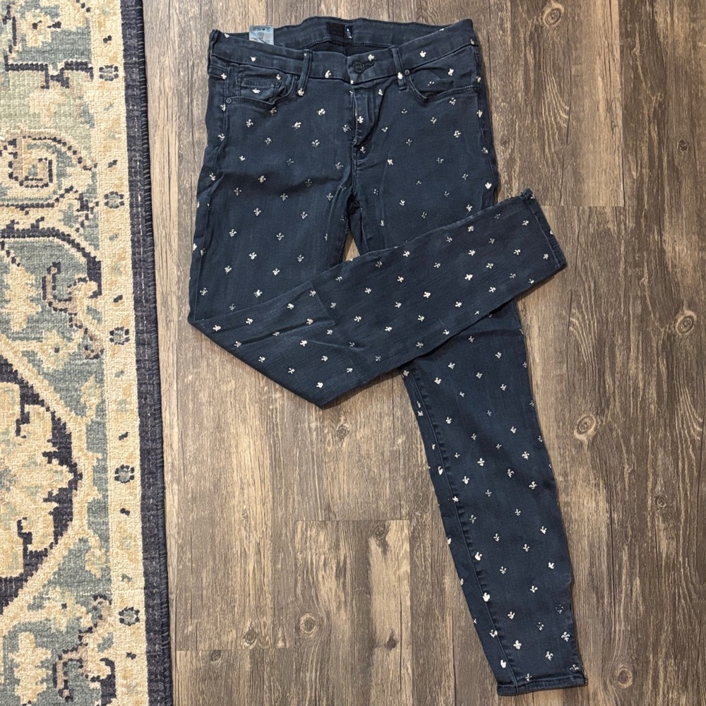 Mother Jeans Women's Dark Blue Embellished Jeans